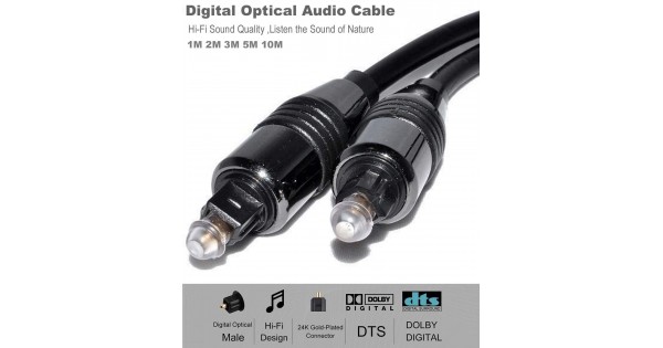 1m to 20m Digital Black TOS Link TOSLink Optical Audio Cable Lead Fiber Optic 